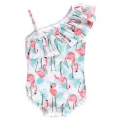 RuffleButts Girls One Shoulder Ruffle One Piece