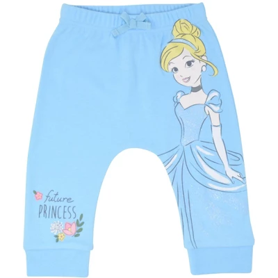 Disney Princess Belle Aurora Cinderella Baby Girls 3 Pack Pants Newborn To Infant