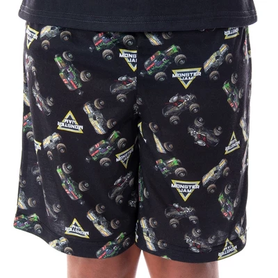 Monster Jam Boys' Skull Throttle Monster Truck Shirt And Shorts Pajama Set - Image 2