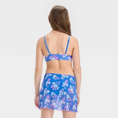 Girls' 'Happy Hibiscus With Sarong' Swimwear Set - Art Class™ Blue - Image 3