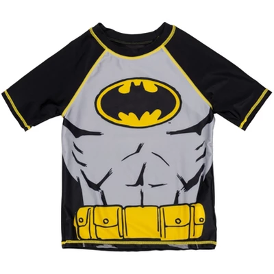 DC Comics Justice League Batman Little Boys Rash Guard And Swim Trunks Outfit Set Little Kid To Big Kid - Image 2