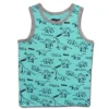 10 Threads Boy's 2-Pack Dinosaur Printed Sleeveless Tank Top Shirt For Kids