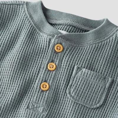Little Planet By Carter’s Baby 2pc Waffle Top & Bottom Set - Slate Gray - Image 2