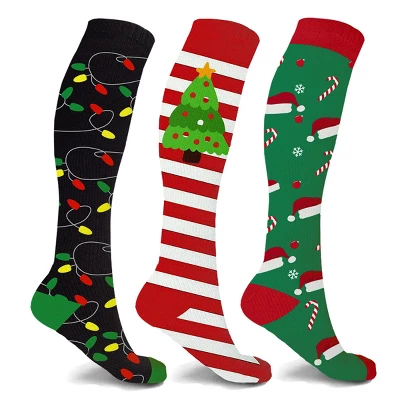 Copper Zone Fun Holiday Cheer Knee High Compression Socks - Great Stockin Stuffers - 3 Pair Pack - Image 9