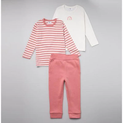 Stellou & Friends Cotton Pink And White 3 Piece Clothing Set For Newborns, Babies And Toddlers - Image 5