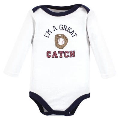 Hudson Baby Unisex Baby Cotton Long-Sleeve Bodysuits, Sports Stripes - Image 3
