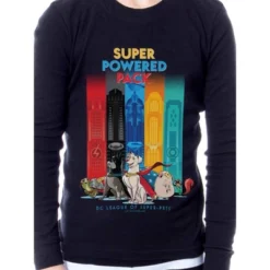 DC League Of Super-Pets Unisex Boys Girls Comic Krypto Ace Sleep Pajama Set Black