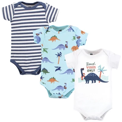 Hudson Baby Unisex Baby Cotton Bodysuits, Beach Dino - Image 8