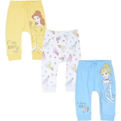 Disney Princess Belle Aurora Cinderella Baby Girls 3 Pack Pants Newborn To Infant - Image 9