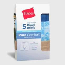 Hanes Boys' 5pk Pure Boxer Briefs - Colors May Vary