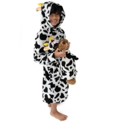 Leveret Girl And Doll Matching Fleece Hooded Robe