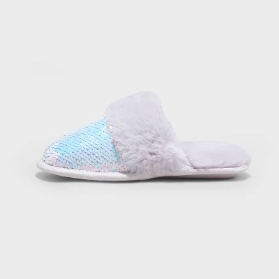 Girls' Zoie Flip Sequin Scuff Slippers - Art Class™ Blue