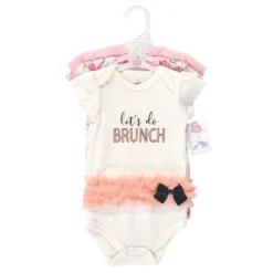 Little Treasure Baby Girl Cotton Bodysuits 3pk, Lets Do Brunch