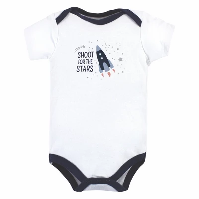Hudson Baby Infant Boy Cotton Bodysuits, Space - Image 4