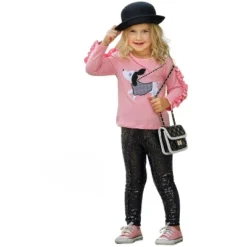 Girls Walkies With You Sequin Legging Set - Mia Belle Girls