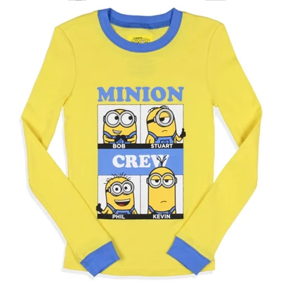 Despicable Me Boys' Minions Crew Bob Stuart Phil Kevin Sleep Pajama Set Yellow