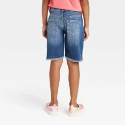 Girls' Destructed Relaxed Bermuda Jean Shorts - Cat & Jack™