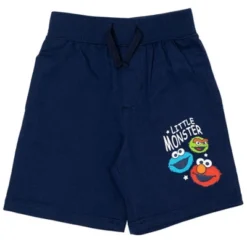 Sesame Street Elmo Grover Oscar The Grouch French Terry 3 Pack Shorts Blue / Grey / Red