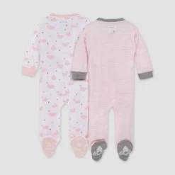 Burt's Bees Baby Burt's Bees Baby® Girls' 2pk Graceful Swan Sleep N' Play - Pink Newborn