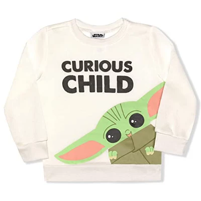 Star Wars Boy's 2-Pack Baby Yoda Curious Child Graphic Pullover Sweatshirt And Taped Jogger Pants Set For Infant - Image 4