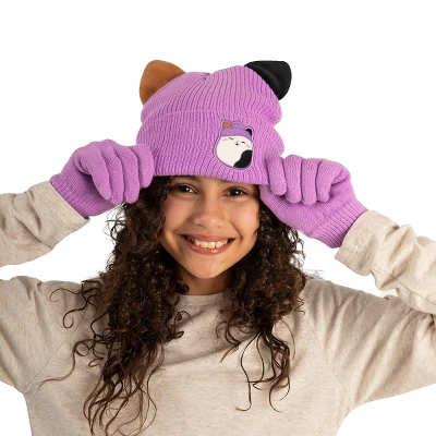 Squishmallows 3D Cat Ears Youth Beanie And Gloves Set - Image 5
