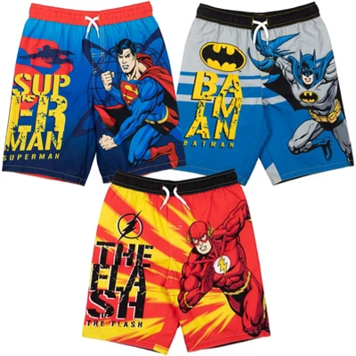 DC Comics Justice League The Flash Superman Batman 3 Pack Swim Trunks Toddler - Image 9