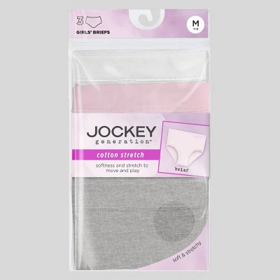 Jockey Generation™ Girls' 3pk Briefs - Gray/White/Pink - Image 2